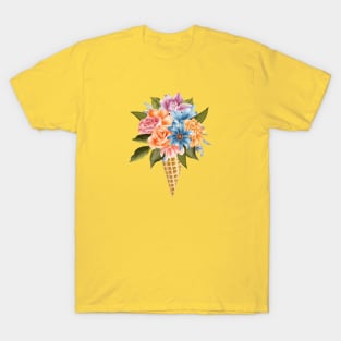 Flowers in an ice cream cone T-Shirt